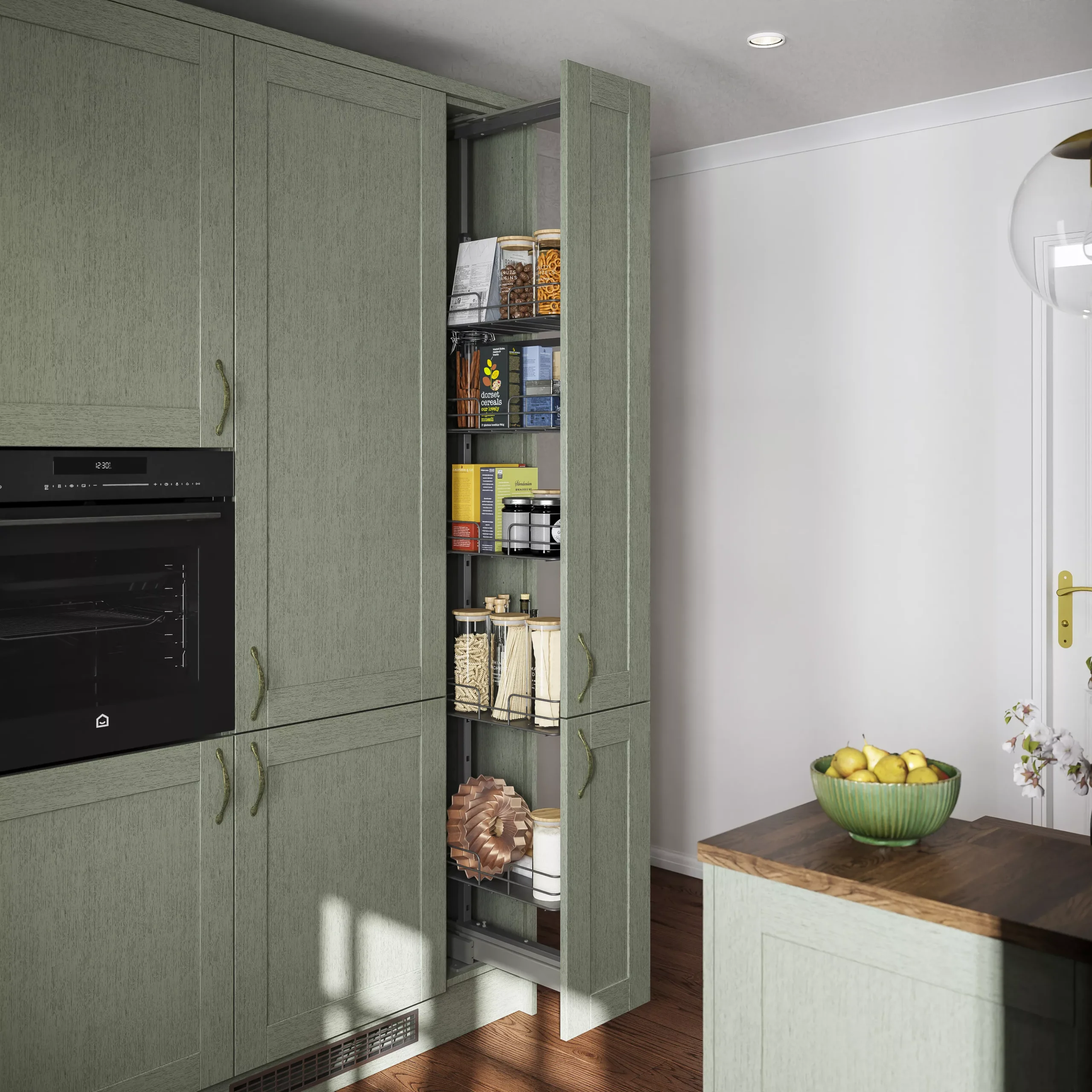 GoodHome Pebre Soft Close Runners Larder Pull-out Storage 10 GoodHome Pebre Soft Close Runners Larder Pull-out Storage - Image 8