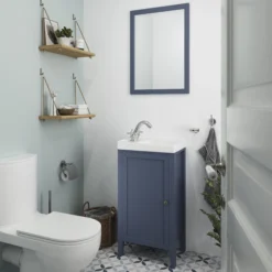 GoodHome Perma Blue Rectangular Wall-mounted Bathroom Mirror (H)700mm (W)500mm 14 GoodHome Perma Blue Rectangular Wall-mounted Bathroom Mirror (H)700mm (W)500mm -Trade point goodhome perma blue rectangular wall mounted bathroom mirror h 700mm w 500mm5059340018638 02i