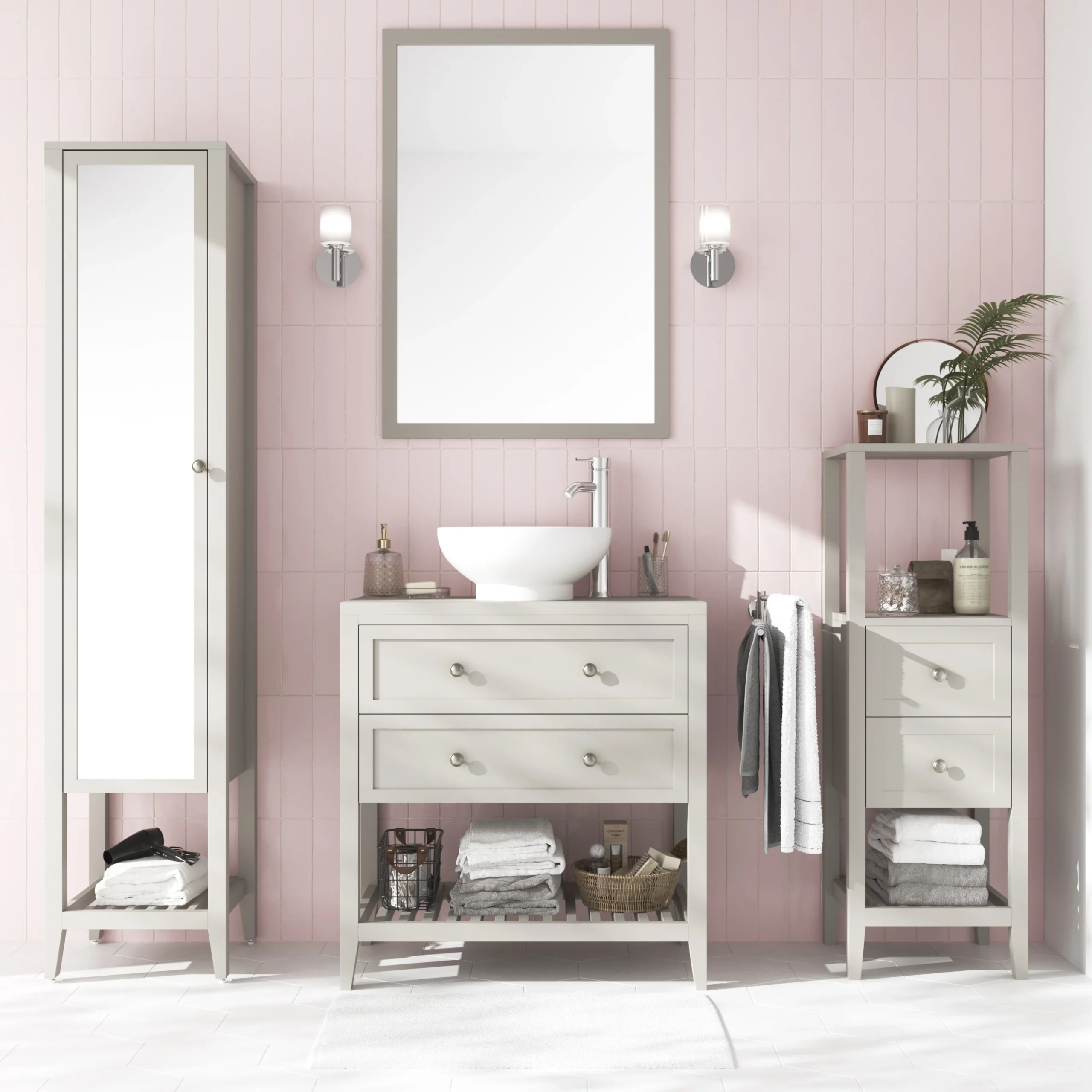 GoodHome Perma Grey Rectangular Bathroom Mirror (H)700mm (W)500mm 8 GoodHome Perma Grey Rectangular Bathroom Mirror (H)700mm (W)500mm - Image 6
