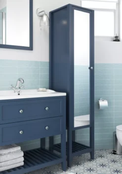 GoodHome Perma Tall Satin Blue Single Freestanding Bathroom Cabinet (H)185cm (W)40cm 12 GoodHome Perma Tall Satin Blue Single Freestanding Bathroom Cabinet (H)185cm (W)40cm -Trade point goodhome perma tall satin blue single freestanding bathroom cabinet h 185cm w 40cm5059340018706 01i