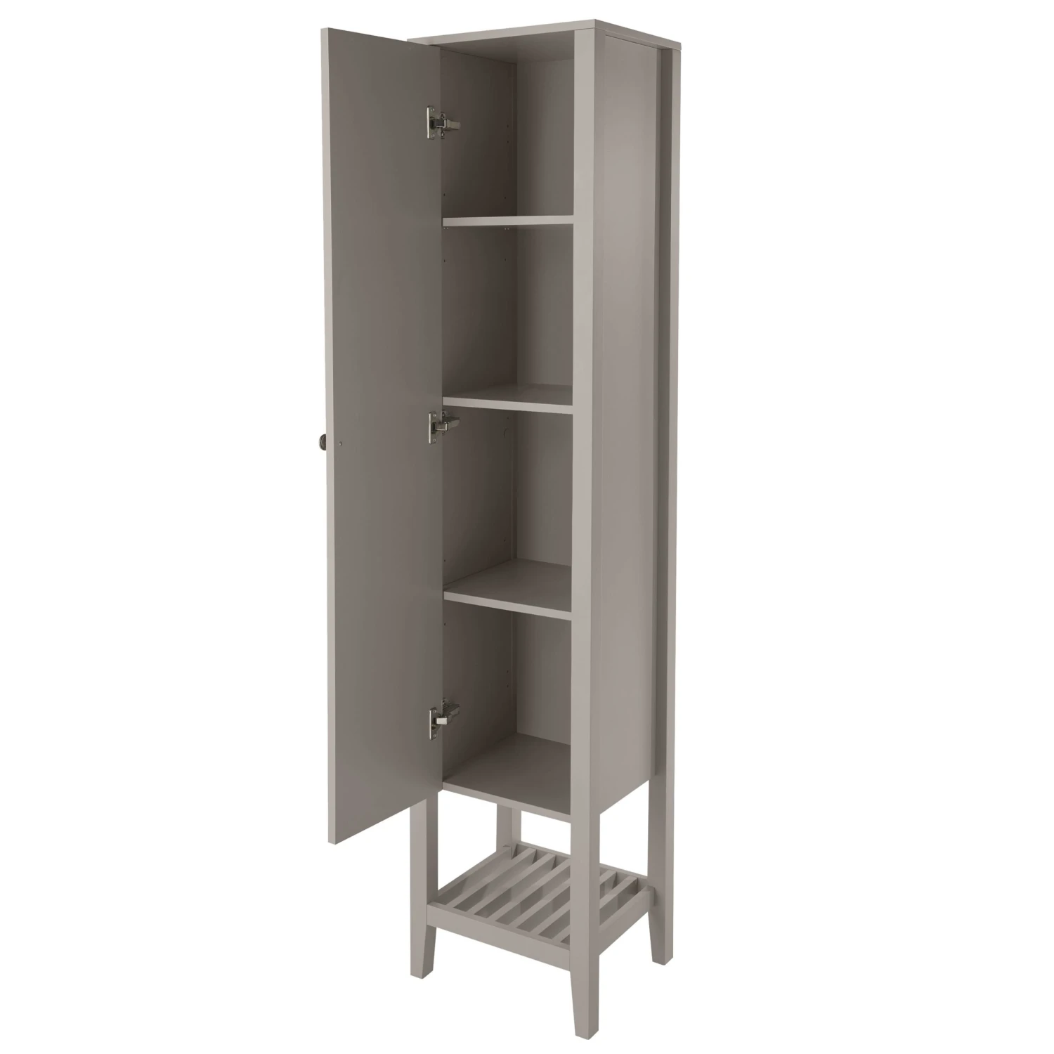 GoodHome Perma Tall Satin Grey Single Freestanding Bathroom Cabinet (H)185cm (W)40cm 5 GoodHome Perma Tall Satin Grey Single Freestanding Bathroom Cabinet (H)185cm (W)40cm - Image 3