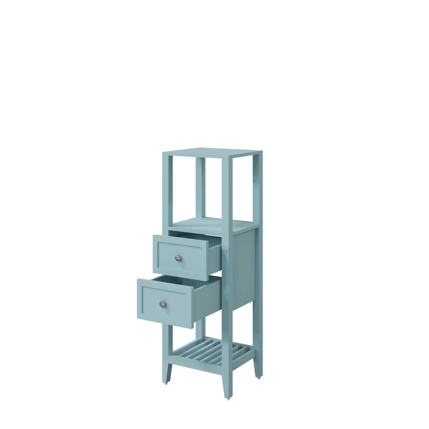 GoodHome Perma Tall Satin Light Blue Single Bathroom Cabinet (H)120cm (W)40.2cm 5 GoodHome Perma Tall Satin Light Blue Single Bathroom Cabinet (H)120cm (W)40.2cm - Image 3