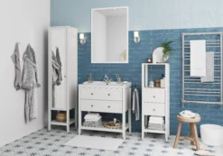 GoodHome Perma Tall Satin White Single Bathroom Cabinet (H)185cm (W)40cm 11 GoodHome Perma Tall Satin White Single Bathroom Cabinet (H)185cm (W)40cm -Trade point goodhome perma tall satin white single bathroom cabinet h 185cm w 40cm5059340018102 42i