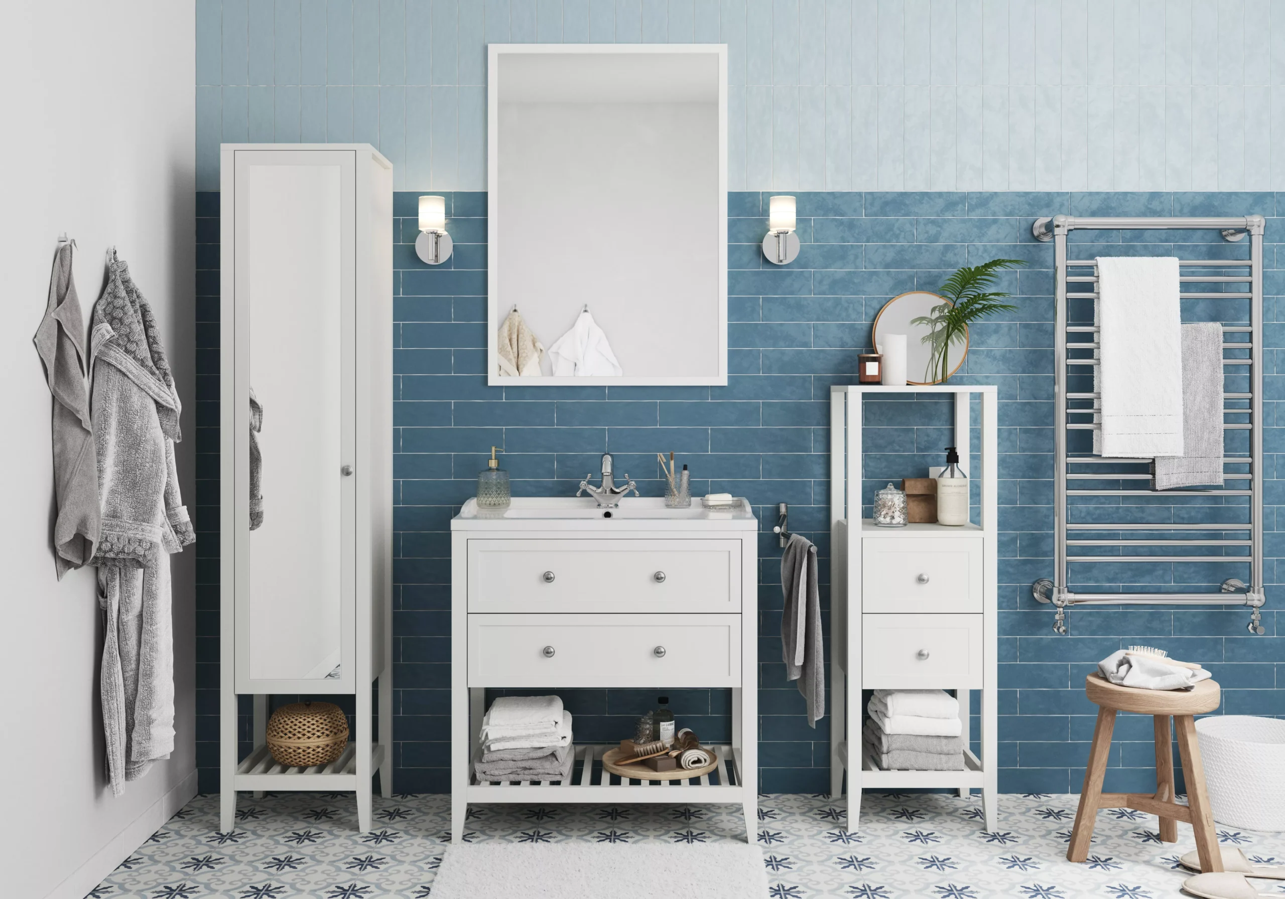 GoodHome Perma Tall Satin White Single Bathroom Cabinet (H)185cm (W)40cm 6 GoodHome Perma Tall Satin White Single Bathroom Cabinet (H)185cm (W)40cm - Image 4