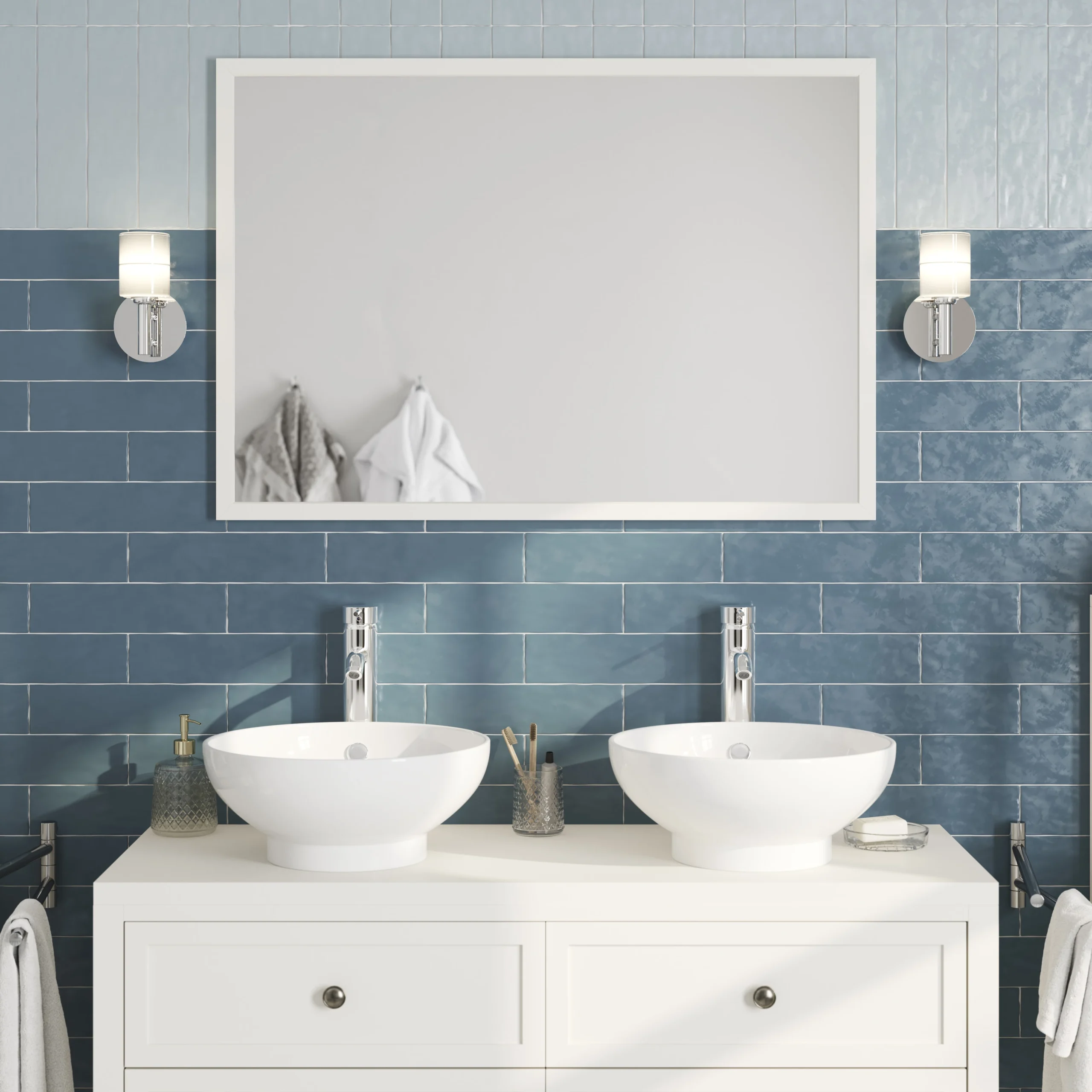 GoodHome Perma White Rectangular Bathroom Mirror (H)700mm (W)1000mm 5 GoodHome Perma White Rectangular Bathroom Mirror (H)700mm (W)1000mm - Image 3