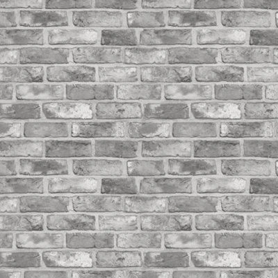 GoodHome Pernay Grey Brick Glitter Effect Textured Wallpaper 9 GoodHome Pernay Grey Brick Glitter Effect Textured Wallpaper - Image 7