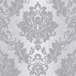 GoodHome Phacelia Grey Damask Textured Wallpaper -Trade point goodhome phacelia grey damask textured wallpaper3663602560180 38c bq