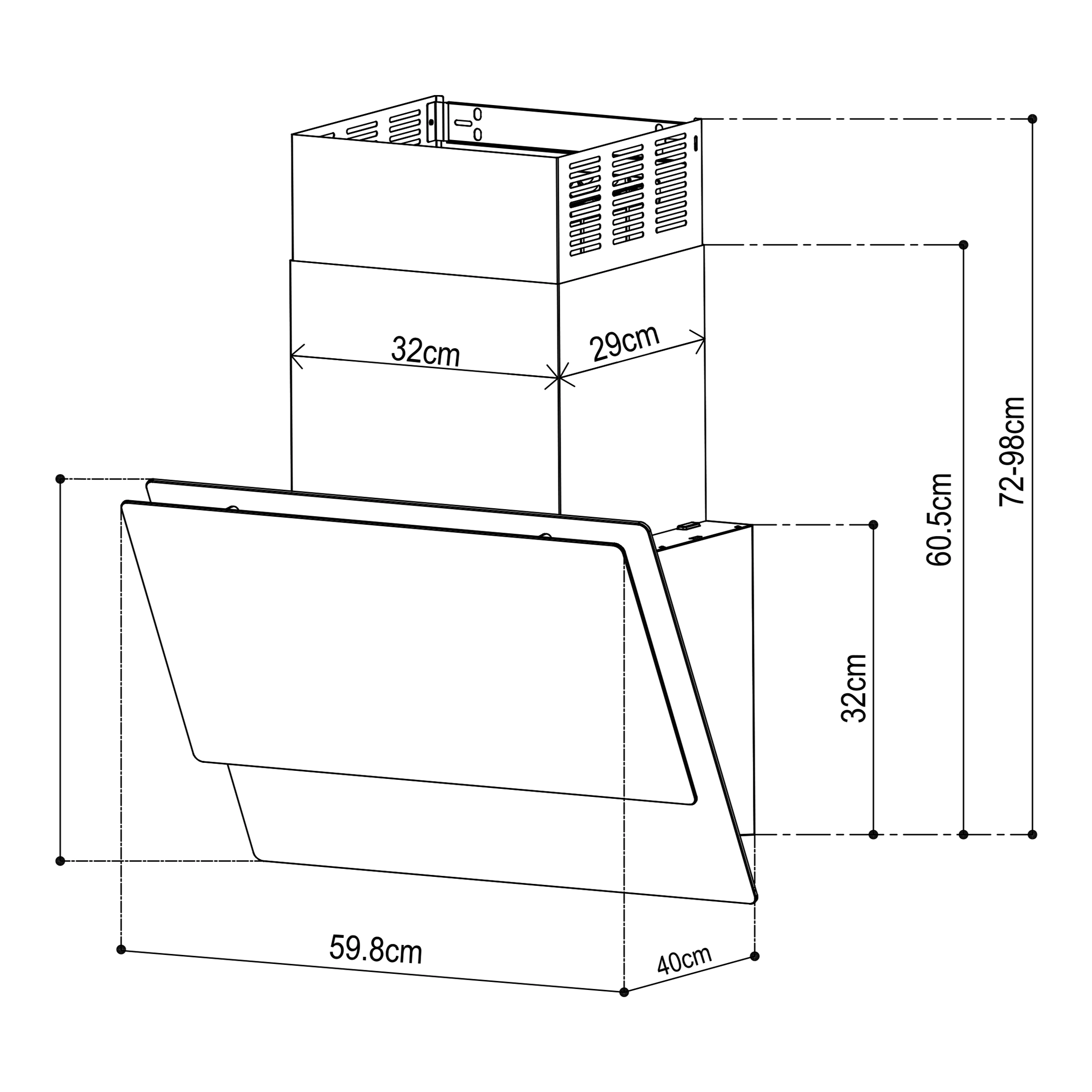 GoodHome PlasmaSense GHAG60PLAS Black Steel & Glass Angled Cooker Hood (W)59.8cm - Black 12 GoodHome PlasmaSense GHAG60PLAS Black Steel & Glass Angled Cooker Hood (W)59.8cm - Black - Image 10