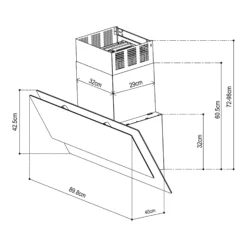 GoodHome PlasmaSense GHAG90PLAS Black Steel & Glass Angled Cooker Hood (W)89.8cm - Black 22 GoodHome PlasmaSense GHAG90PLAS Black Steel & Glass Angled Cooker Hood (W)89.8cm - Black -Trade point goodhome plasmasense ghag90plas black steel glass angled cooker hood w 89 8cm black5059340445885 01t