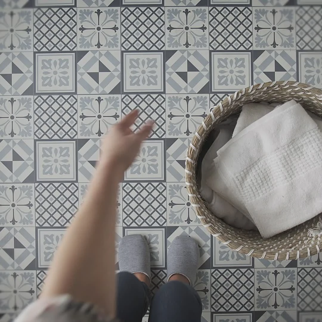 GoodHome Poprock Black & White Mosaic Effect Self Adhesive Vinyl Tile, Pack Of 14 4 GoodHome Poprock Black & White Mosaic Effect Self Adhesive Vinyl Tile, Pack Of 14 - Image 2