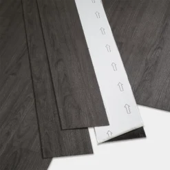 GoodHome Poprock Dark Grey Wood Planks Wood Effect Self Adhesive Vinyl Plank, Pack Of 7