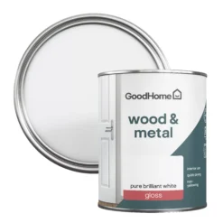GoodHome Pure Brilliant White Gloss Metal & Wood Paint, 750ml 7 GoodHome Pure Brilliant White Gloss Metal & Wood Paint, 750ml -Trade point goodhome pure brilliant white gloss metal wood paint 750ml5059340188263 21c