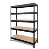 GoodHome Rand Black 5 Shelf High-density Fibreboard (HDF) & Steel Shelving Unit (H)1800mm (W)1276mm 1 GoodHome Rand Black 5 Shelf High-density Fibreboard (HDF) & Steel Shelving Unit (H)1800mm (W)1276mm -Trade point goodhome rand black 5 shelf high density fibreboard hdf steel shelving unit h 1800mm w 1276mm5059340214955 01c