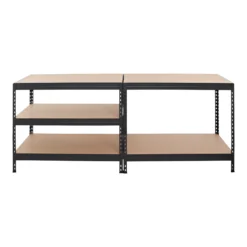 GoodHome Rand Black 5 Shelf High-density Fibreboard (HDF) & Steel Shelving Unit (H)1800mm (W)970mm 17 GoodHome Rand Black 5 Shelf High-density Fibreboard (HDF) & Steel Shelving Unit (H)1800mm (W)970mm -Trade point goodhome rand black 5 shelf high density fibreboard hdf steel shelving unit h 1800mm w 970mm5059340214948 02c