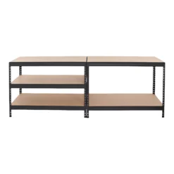 GoodHome Rand Black 5 Shelf MDF & Steel Shelving Unit (H)1800mm (W)970mm -Trade point goodhome rand black 5 shelf mdf steel shelving unit h 1800mm w 970mm5059340215020 02c