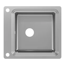 GoodHome Romesco Metallic Effect Stainless Steel Rectangular 1 Bowl Kitchen Sink (W)510mm -Trade point goodhome romesco metallic effect stainless steel rectangular 1 bowl kitchen sink w 510mm5059340458755 04c