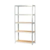 GoodHome Ryle Grey 5 Shelf High-density Fibreboard (HDF) & Powder-coated Steel Shelving Unit (H)1800mm (W)900mm