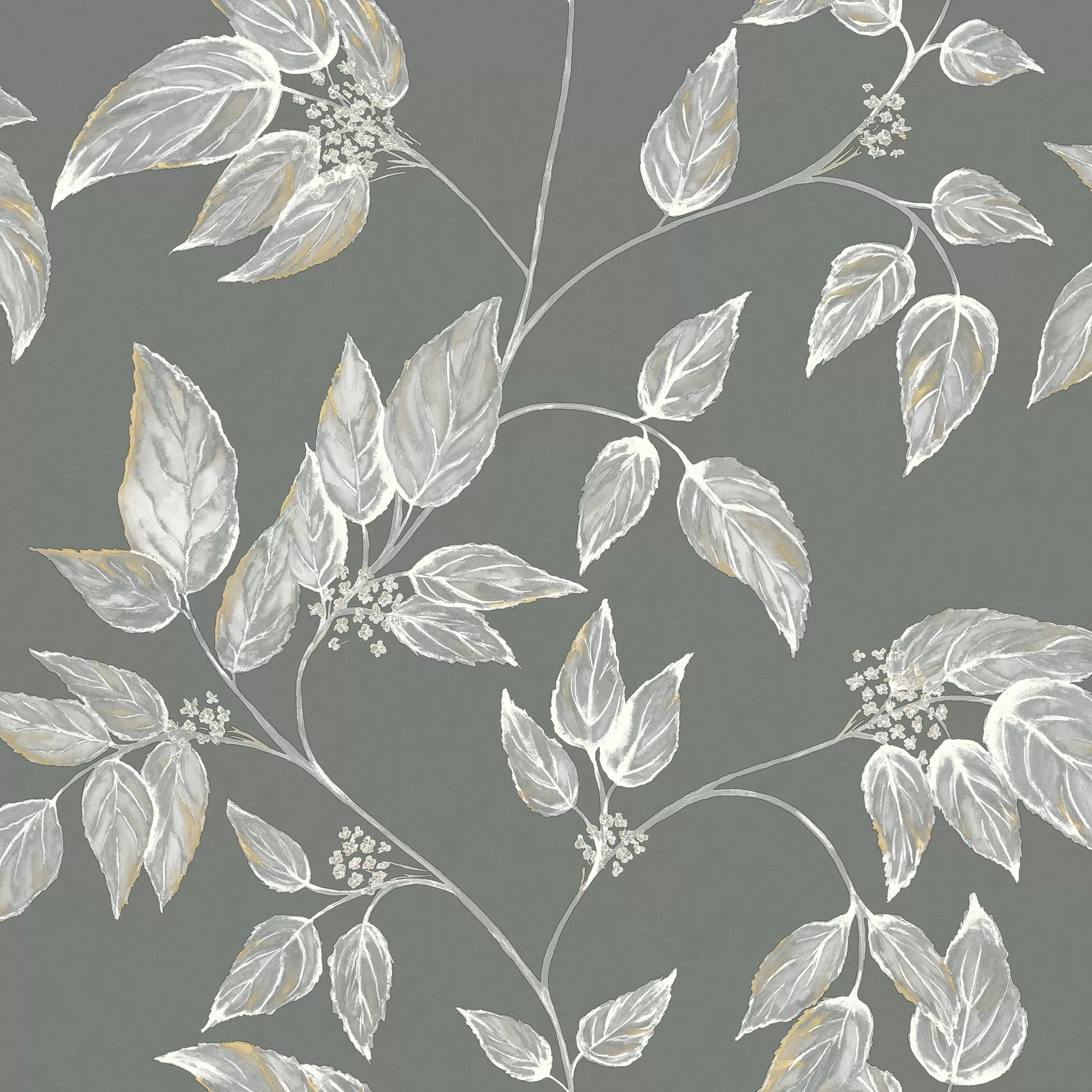 GoodHome Sapph Grey Leaf Textured Wallpaper 3 GoodHome Sapph Grey Leaf Textured Wallpaper