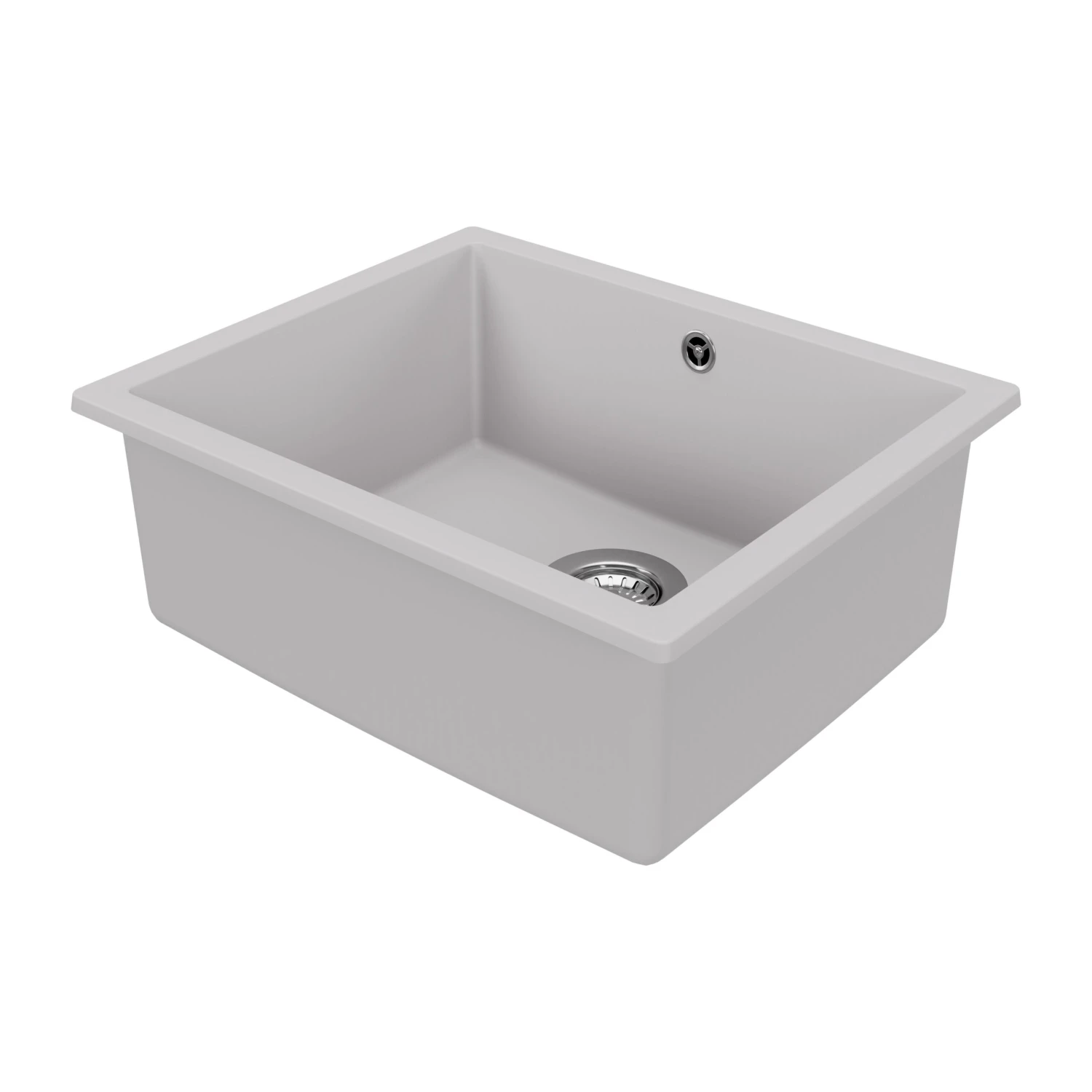 GoodHome Sorrel Grey Composite Quartz 1 Bowl Kitchen Sink (W)550mm X (L)460mm 4 GoodHome Sorrel Grey Composite Quartz 1 Bowl Kitchen Sink (W)550mm X (L)460mm - Image 2