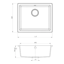 GoodHome Sorrel Grey Composite Quartz 1 Bowl Kitchen Sink (W)550mm X (L)460mm 16 GoodHome Sorrel Grey Composite Quartz 1 Bowl Kitchen Sink (W)550mm X (L)460mm -Trade point goodhome sorrel grey composite quartz 1 bowl kitchen sink w 550mm x l 460mm5059340458434 01t