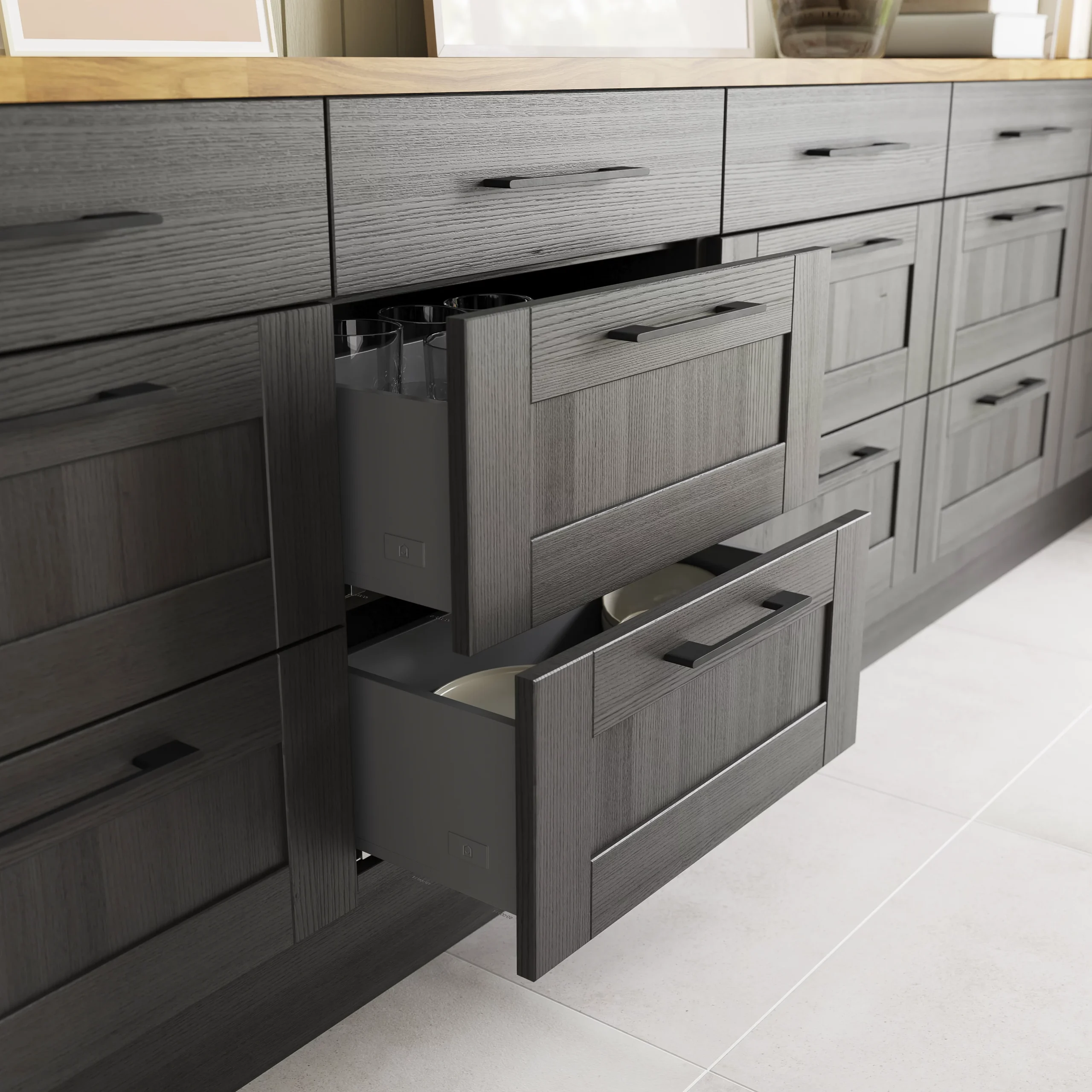 GoodHome Soto Soft-close Slimline Drawer Box (W)600mm 6 GoodHome Soto Soft-close Slimline Drawer Box (W)600mm - Image 4