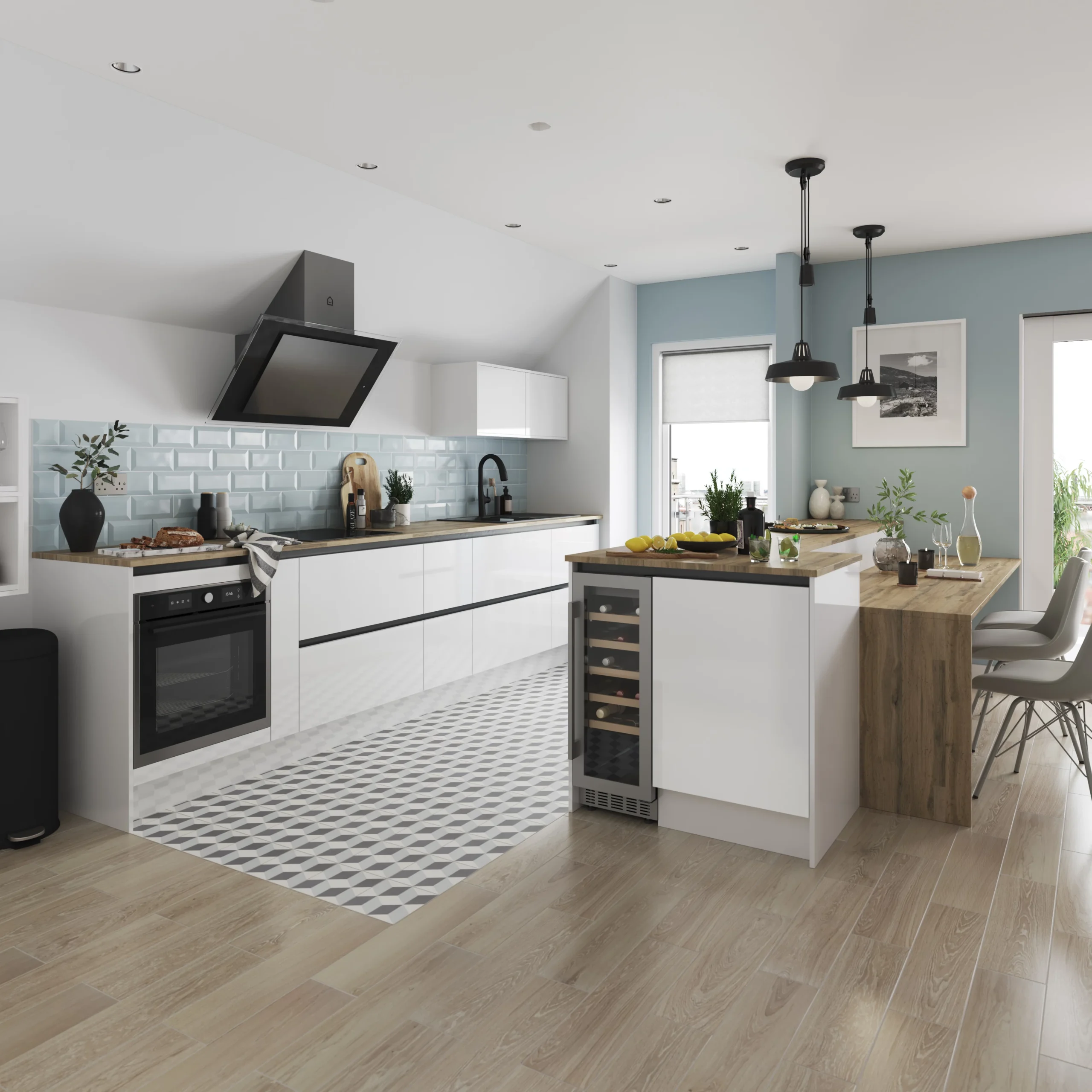 GoodHome Stevia & Garcinia Gloss White Slab Standard End Panel (H)720mm (W)570mm 7 GoodHome Stevia & Garcinia Gloss White Slab Standard End Panel (H)720mm (W)570mm - Image 5