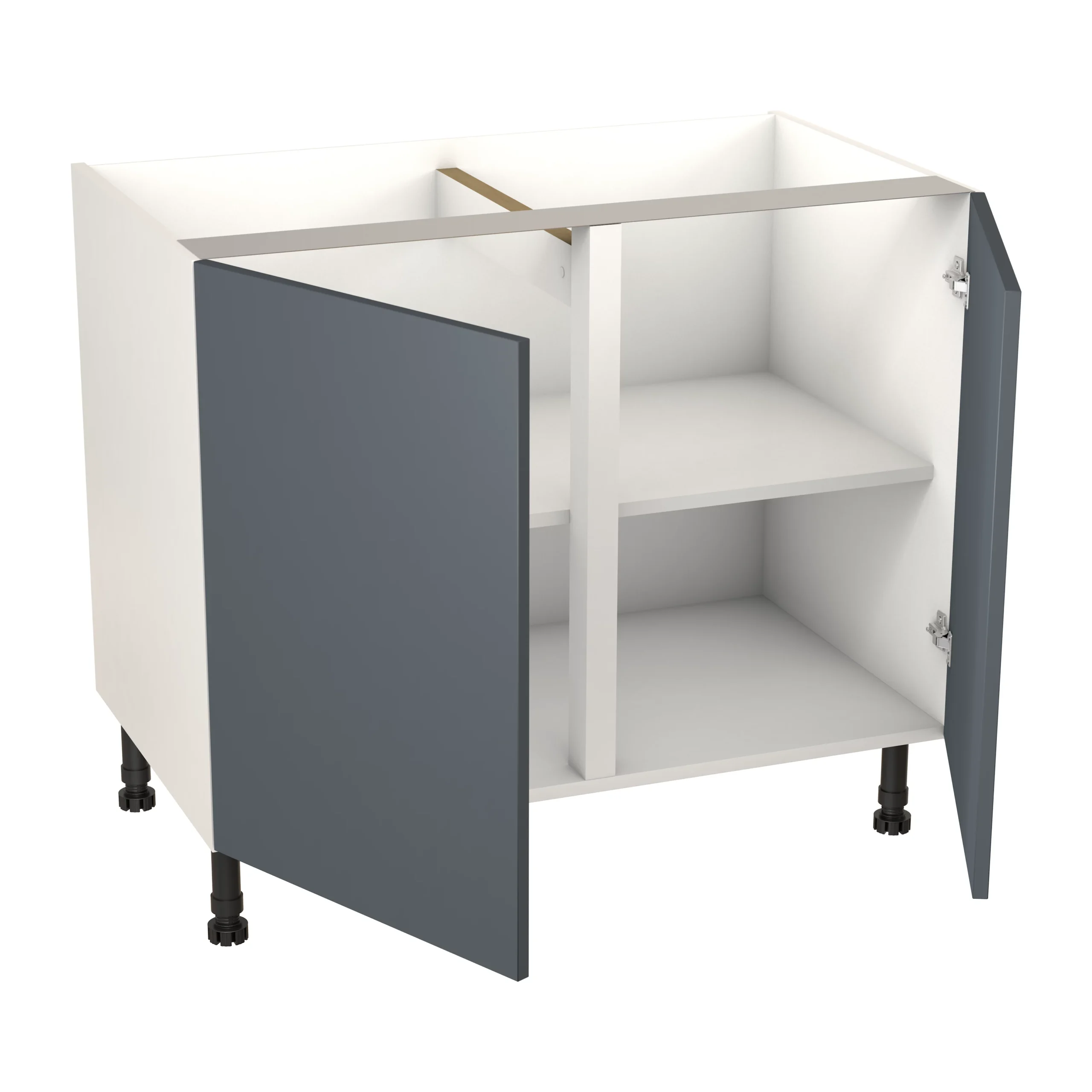 GoodHome Stevia Gloss Anthracite Slab Base Kitchen Cabinet (W)1000mm (H)720mm 4 GoodHome Stevia Gloss Anthracite Slab Base Kitchen Cabinet (W)1000mm (H)720mm - Image 2