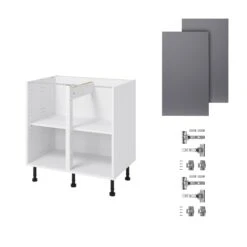 GoodHome Stevia Gloss Anthracite Slab Base Kitchen Cabinet (W)800mm (H)720mm 9 GoodHome Stevia Gloss Anthracite Slab Base Kitchen Cabinet (W)800mm (H)720mm -Trade point goodhome stevia gloss anthracite slab base kitchen cabinet w 800mm h 720mm5059340702568 07c bq