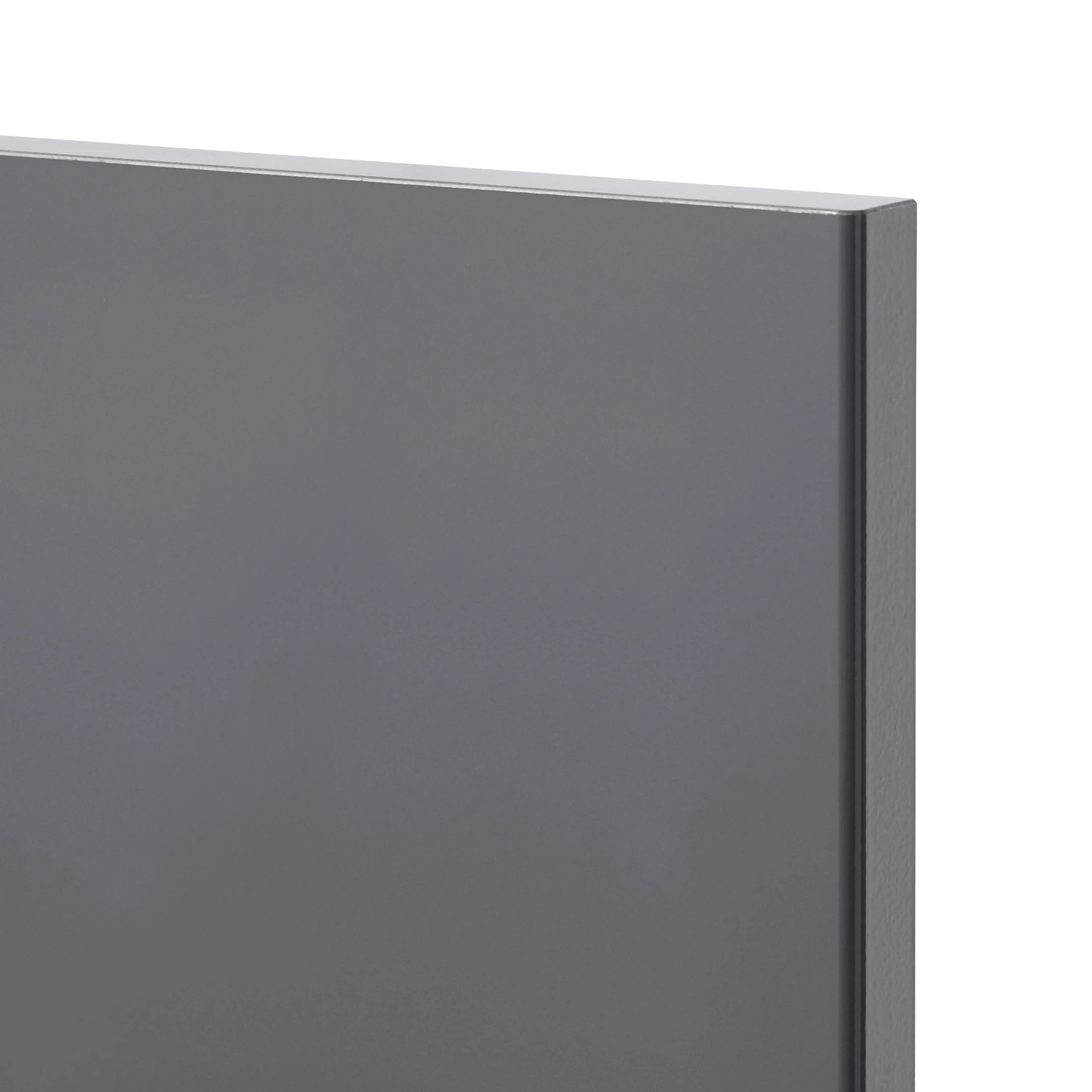 GoodHome Stevia Gloss Anthracite Slab Tall Larder Cabinet Door (W)600mm (H)1467mm (T)18mm 4 GoodHome Stevia Gloss Anthracite Slab Tall Larder Cabinet Door (W)600mm (H)1467mm (T)18mm - Image 2