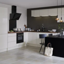 GoodHome Stevia Gloss Cream Slab Tall Appliance Cabinet Door (W)600mm (H)723mm (T)18mm 12 GoodHome Stevia Gloss Cream Slab Tall Appliance Cabinet Door (W)600mm (H)723mm (T)18mm -Trade point goodhome stevia gloss cream slab tall appliance cabinet door w 600mm h 723mm t 18mm3663602647744 51i