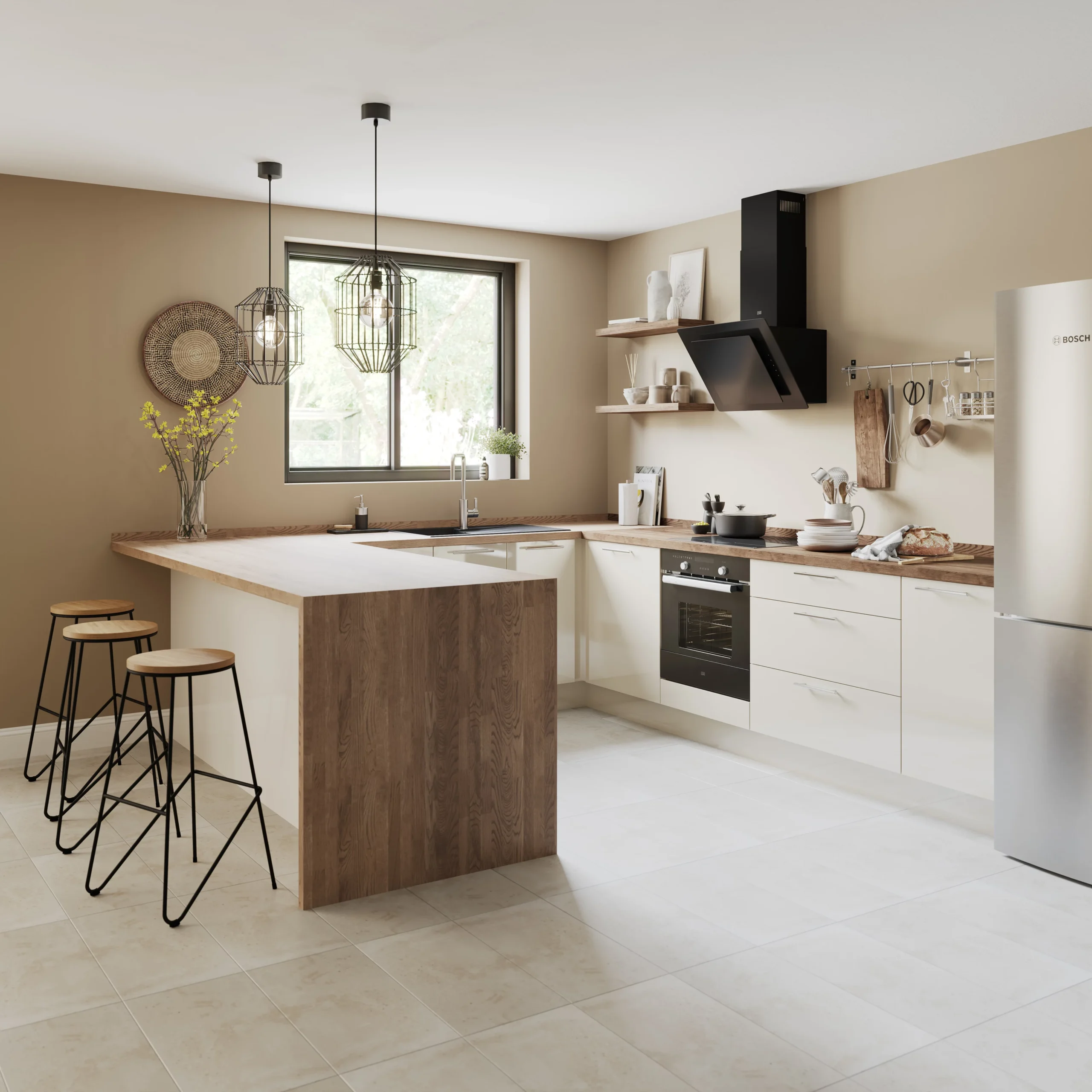 GoodHome Stevia Gloss Cream Slab Tall Appliance Cabinet Door (W)600mm (H)723mm (T)18mm 7 GoodHome Stevia Gloss Cream Slab Tall Appliance Cabinet Door (W)600mm (H)723mm (T)18mm - Image 5