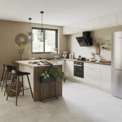 GoodHome Stevia Gloss Cream Slab Tall Larder Cabinet Door (W)300mm (H)1467mm (T)18mm -Trade point goodhome stevia gloss cream slab tall larder cabinet door w 300mm h 1467mm t 18mm3663602648000 21i