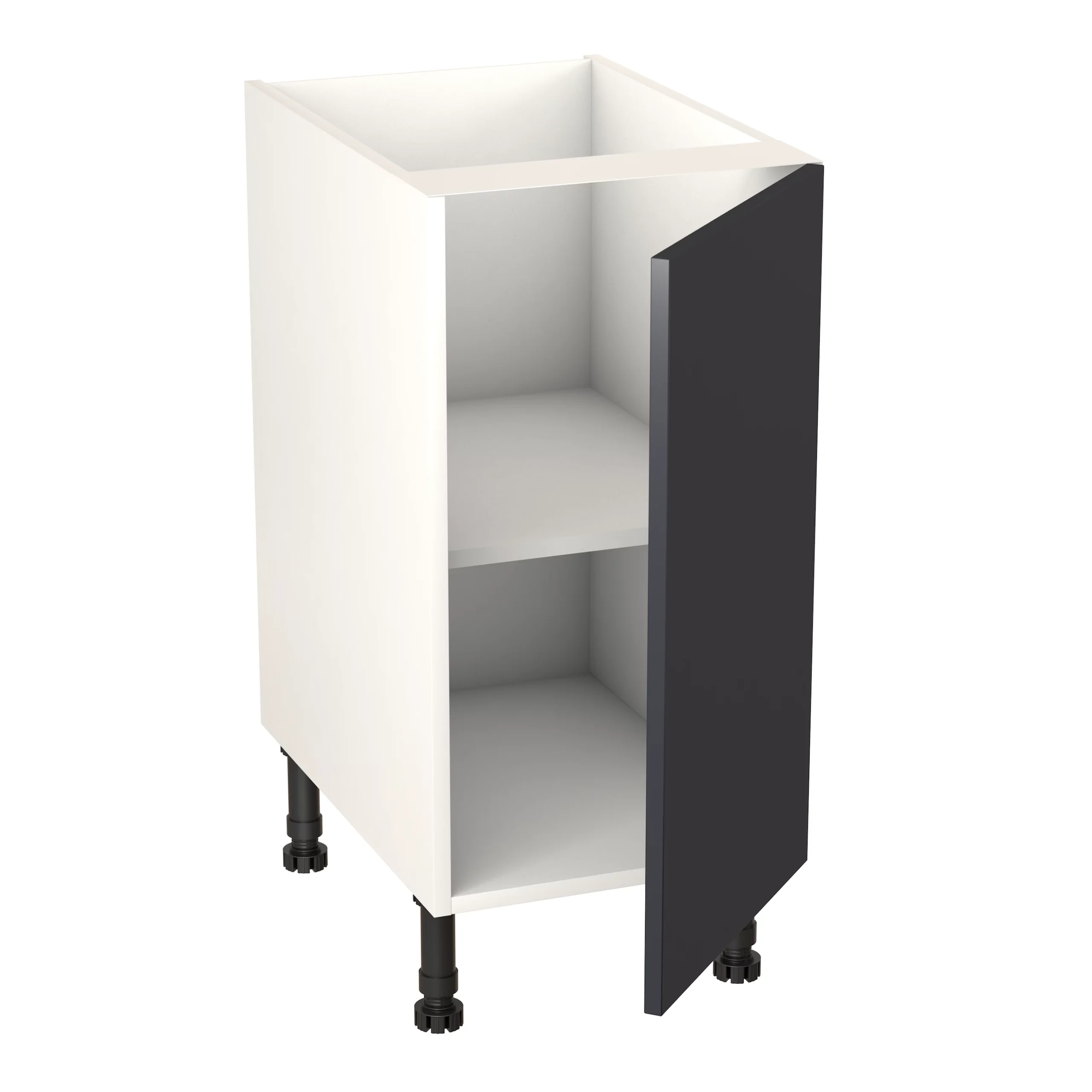 GoodHome Stevia Matt Blue Slab Base Kitchen Cabinet (W)400mm (H)720mm 4 GoodHome Stevia Matt Blue Slab Base Kitchen Cabinet (W)400mm (H)720mm - Image 2