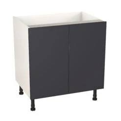 GoodHome Stevia Matt Blue Slab Base Kitchen Cabinet (W)800mm (H)720mm