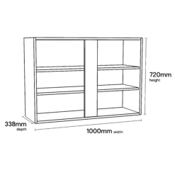 GoodHome Stevia Matt White Standard Wall Cabinet, (W)1000mm (D)338mm 19 GoodHome Stevia Matt White Standard Wall Cabinet, (W)1000mm (D)338mm -Trade point goodhome stevia matt white standard wall cabinet w 1000mm d 338mm3663602352020 01t bq