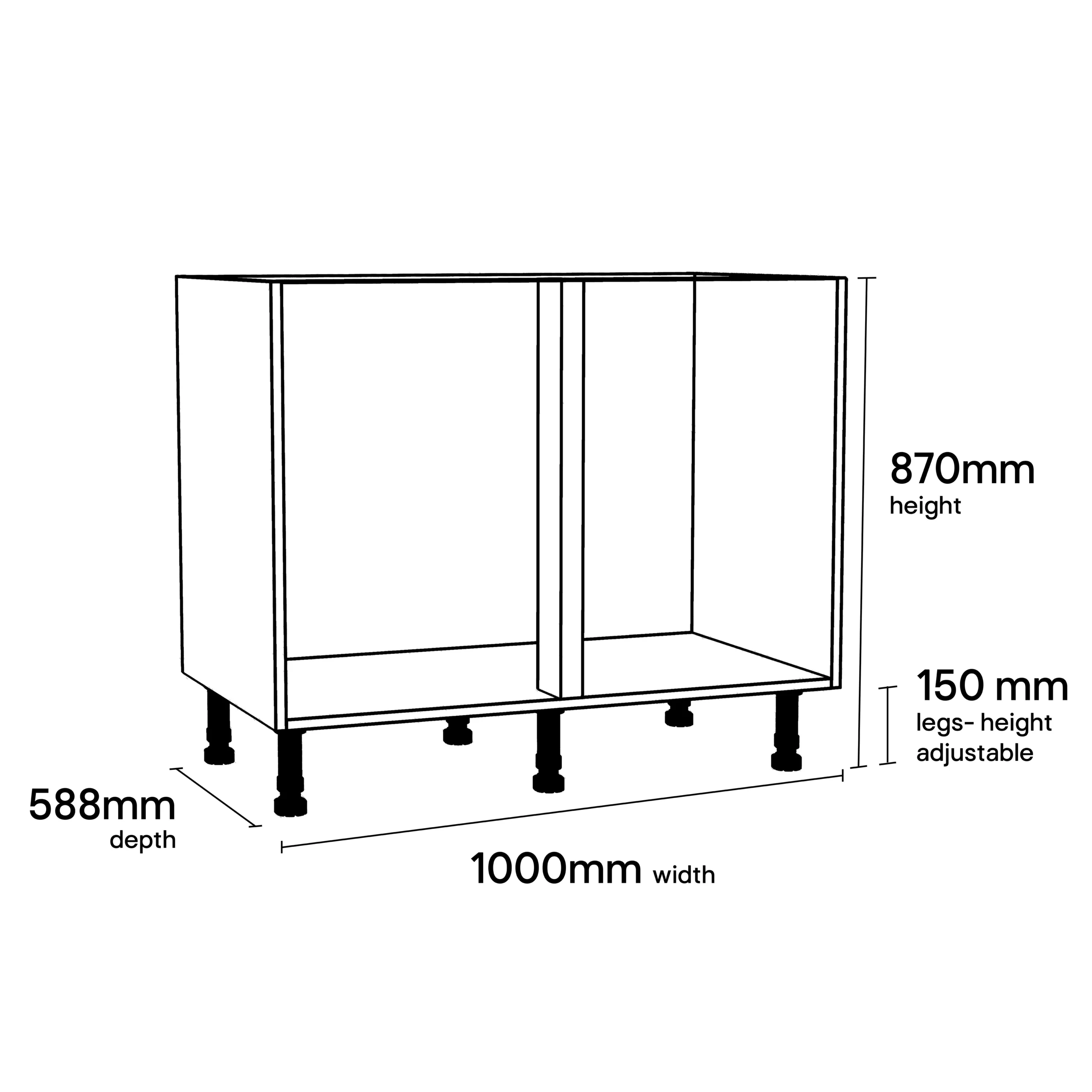 GoodHome Stevia White Base Cabinet, (W)1000mm 14 GoodHome Stevia White Base Cabinet, (W)1000mm - Image 12