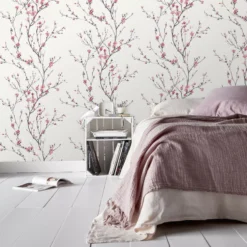GoodHome Teff Pink Floral Textured Wallpaper 13 GoodHome Teff Pink Floral Textured Wallpaper -Trade point goodhome teff pink floral textured wallpaper3663602561385 01i bq