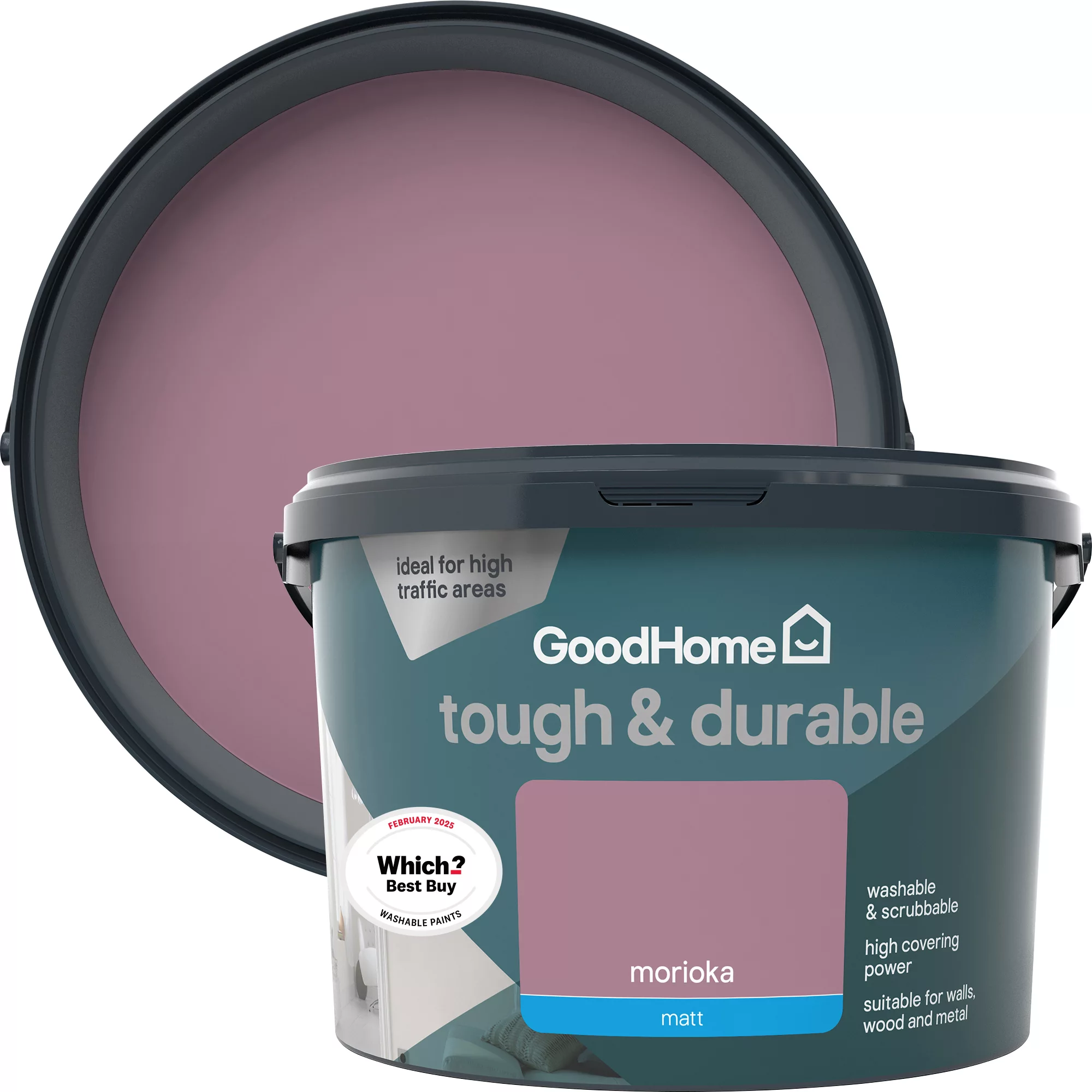GoodHome Tough & Durable Morioka Matt Emulsion Paint, 2.5L 3 GoodHome Tough & Durable Morioka Matt Emulsion Paint, 2.5L