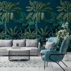 GoodHome Tugtu Blue & Green Tropical Matt Mural 13 GoodHome Tugtu Blue & Green Tropical Matt Mural -Trade point goodhome tugtu blue green tropical matt mural5059340411064 01i