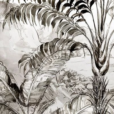 GoodHome Turman Black & White Tropical Matt Mural 6 GoodHome Turman Black & White Tropical Matt Mural - Image 4