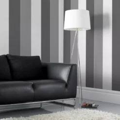 GoodHome Unity Grey & White Striped Textured Wallpaper Sample -Trade point goodhome unity grey white striped textured wallpaper sample5397007016949 01i BQ