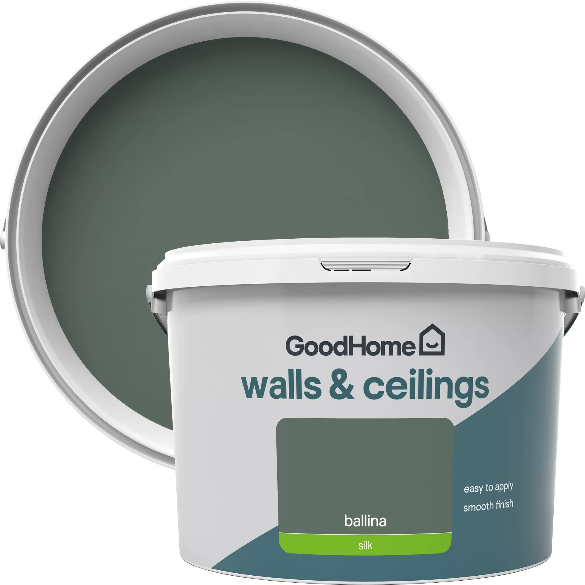GoodHome Walls & Ceilings Ballina Silk Emulsion Paint, 2.5L 3 GoodHome Walls & Ceilings Ballina Silk Emulsion Paint, 2.5L