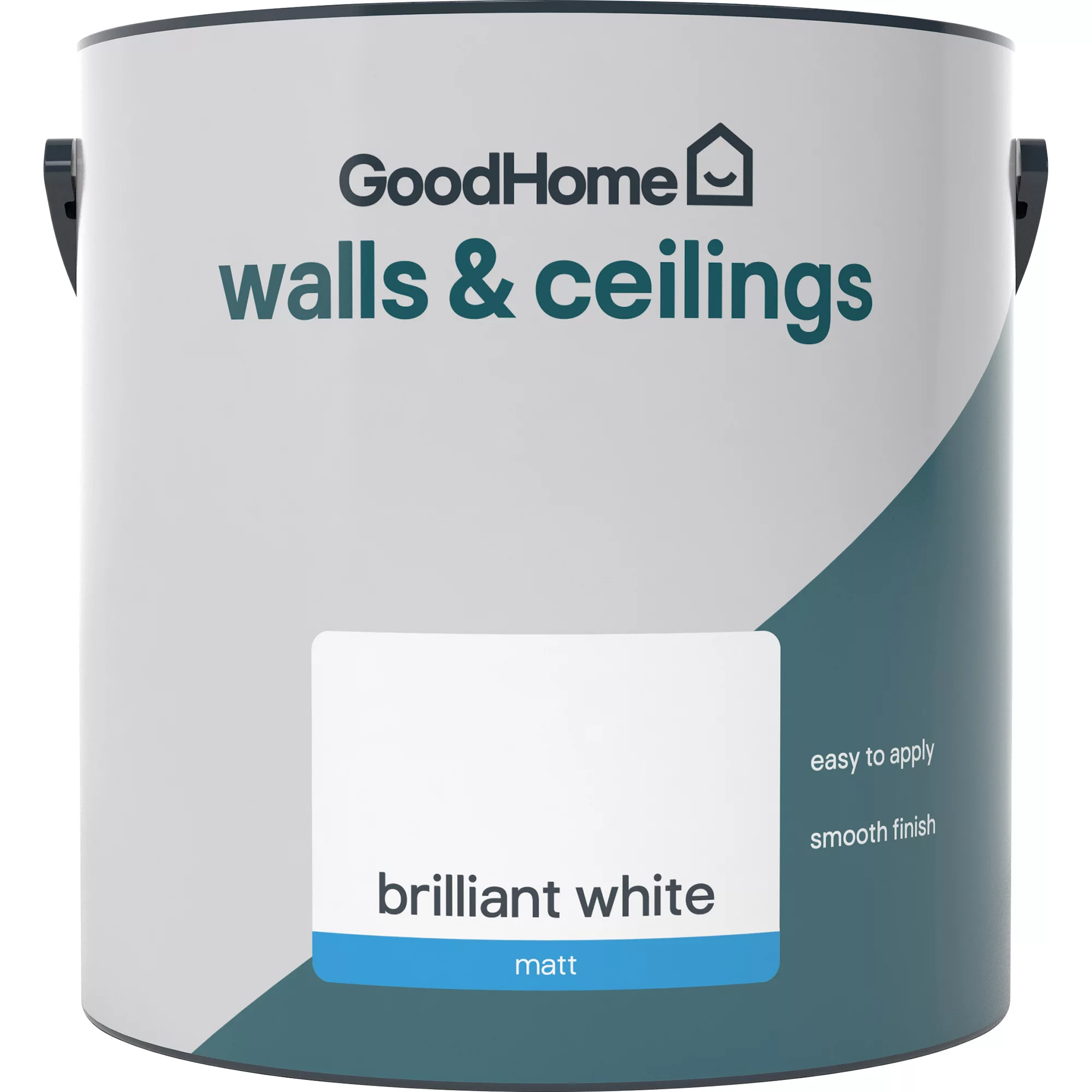 GoodHome Walls & Ceilings Brilliant White Vinyl Matt Emulsion Paint, 2.5L 4 GoodHome Walls & Ceilings Brilliant White Vinyl Matt Emulsion Paint, 2.5L - Image 2