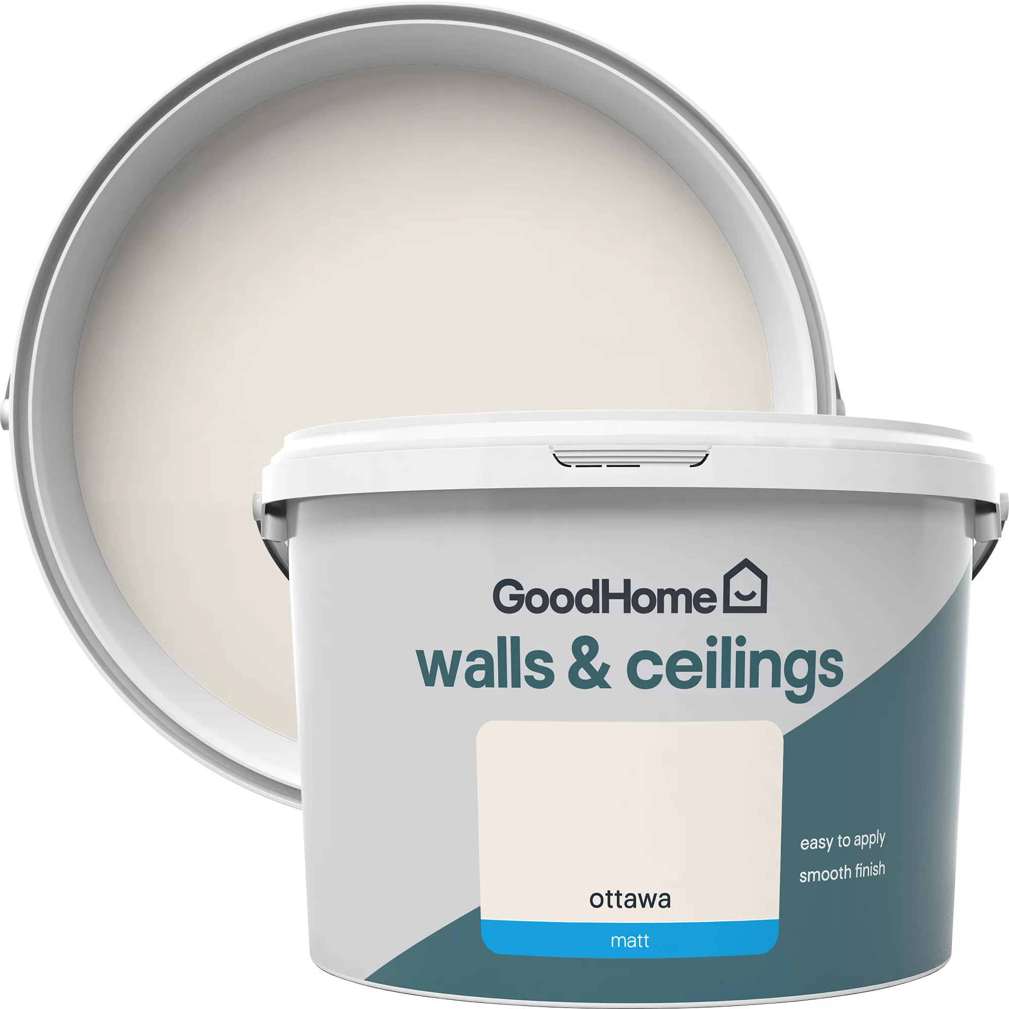 GoodHome Walls & Ceilings Ottawa Matt Emulsion Paint, 2.5L 3 GoodHome Walls & Ceilings Ottawa Matt Emulsion Paint, 2.5L