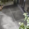 Konkrete Anthracite Matt Concrete Effect Porcelain Outdoor Wall & Floor Tile, Pack Of 3, (L)610mm (W)610mm