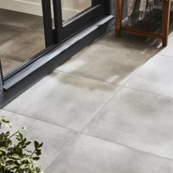 Konkrete Grey Matt Concrete Effect Porcelain Outdoor Wall & Floor Tile, Pack Of 3, (L)610mm (W)610mm