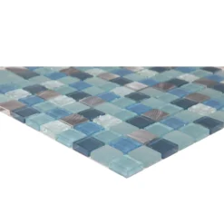 Lizon Blue Aluminium & Glass Mosaic Tile Sheet, (L)300mm (W)300mm 10 Lizon Blue Aluminium & Glass Mosaic Tile Sheet, (L)300mm (W)300mm -Trade point lizon blue aluminium glass mosaic tile sheet l 300mm w 300mm5036581068332 36c