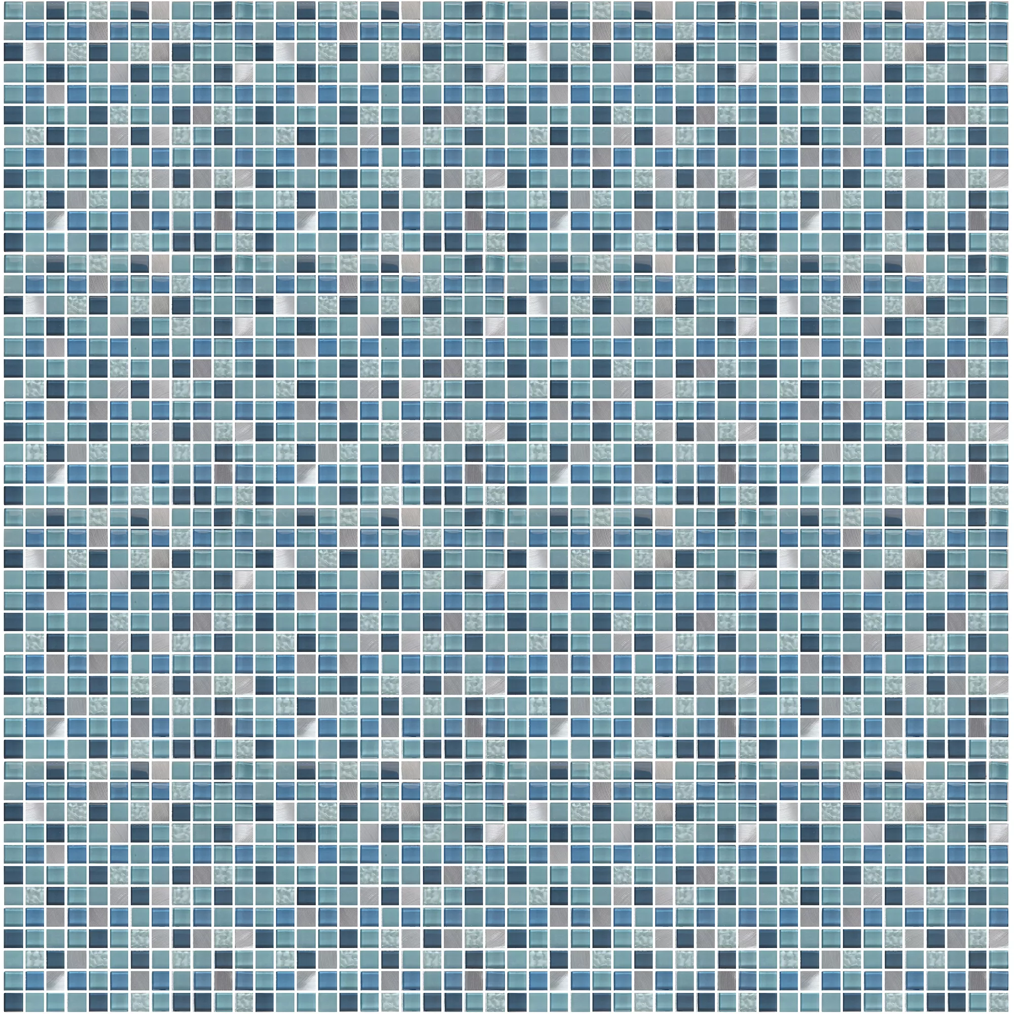 Lizon Blue Aluminium & Glass Mosaic Tile Sheet, (L)300mm (W)300mm 6 Lizon Blue Aluminium & Glass Mosaic Tile Sheet, (L)300mm (W)300mm - Image 4