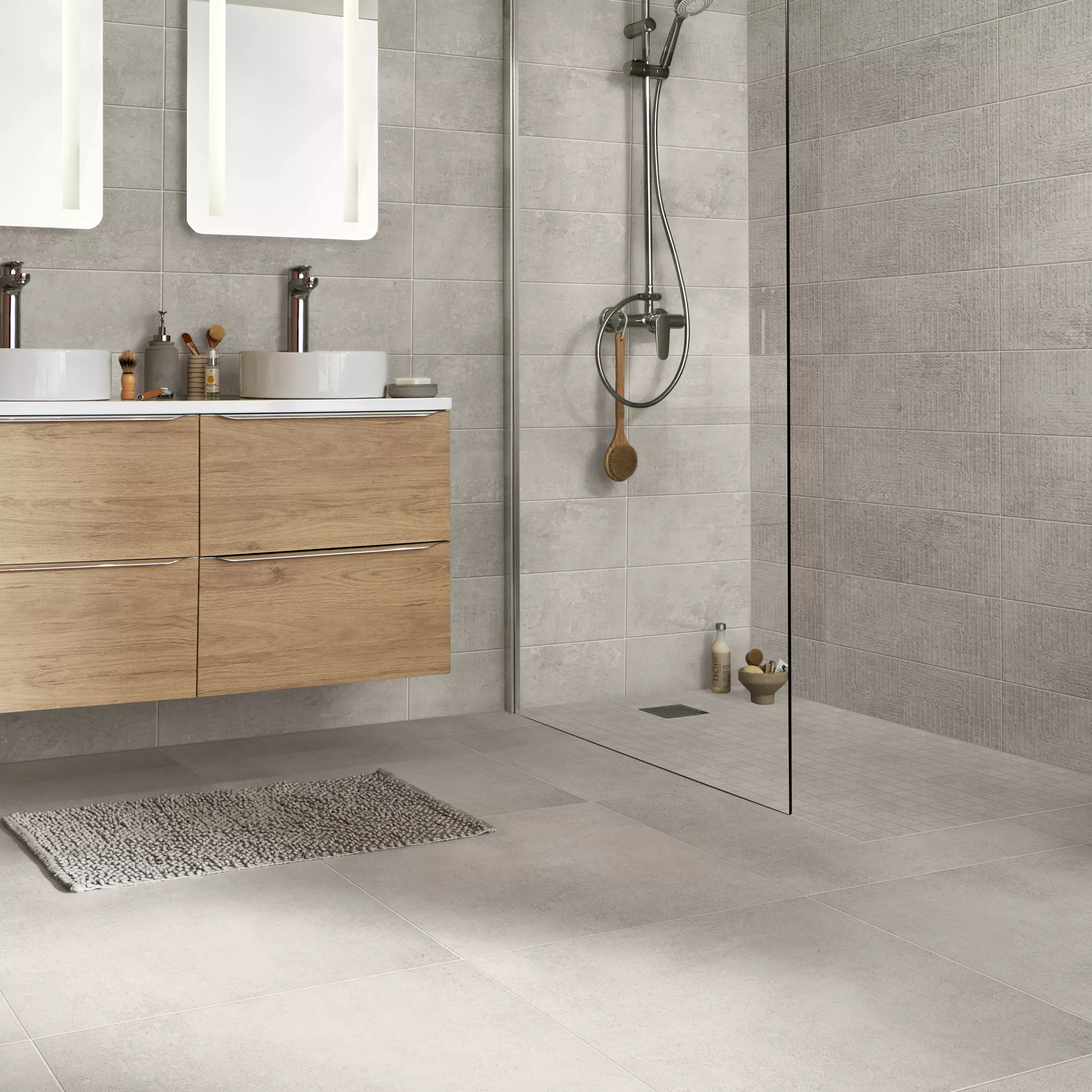 Metal ID Light Grey Matt 3D Decor Concrete Effect Ceramic Wall Tile, Pack Of 8, (L)600mm (W)200mm 9 Metal ID Light Grey Matt 3D Decor Concrete Effect Ceramic Wall Tile, Pack Of 8, (L)600mm (W)200mm - Image 7