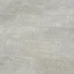 Metal ID Light Grey Matt Flat Concrete Effect Ceramic Wall Tile, Pack Of 8, (L)600mm (W)200mm